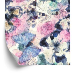 Behang Voor Een Babykamer Met Kleurrijke Vlinders