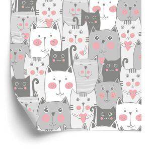 Behang Voor Kinderen - Katten En Harten