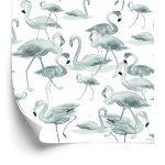 Behang Flamingo's Vogels Natuursalon