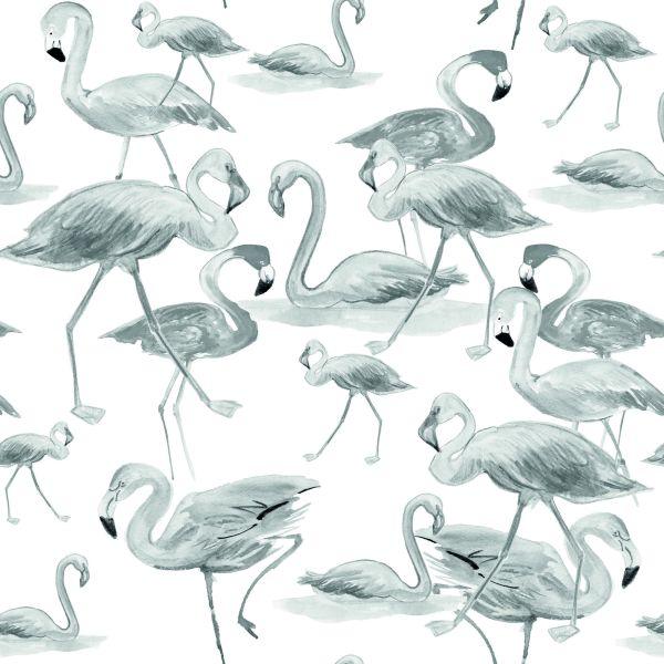 Behang Flamingo's Vogels Natuursalon - Afbeelding 2