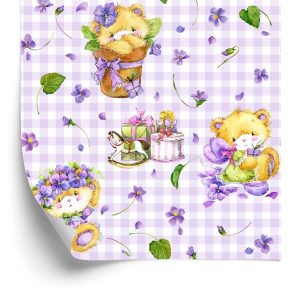 Behang Teddyberen, Bloemen, Bladeren Voor Meisje