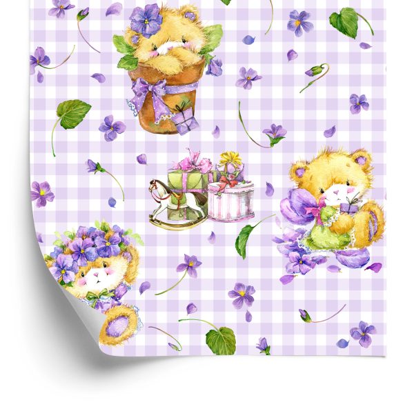 Behang Teddyberen, Bloemen, Bladeren Voor Meisje