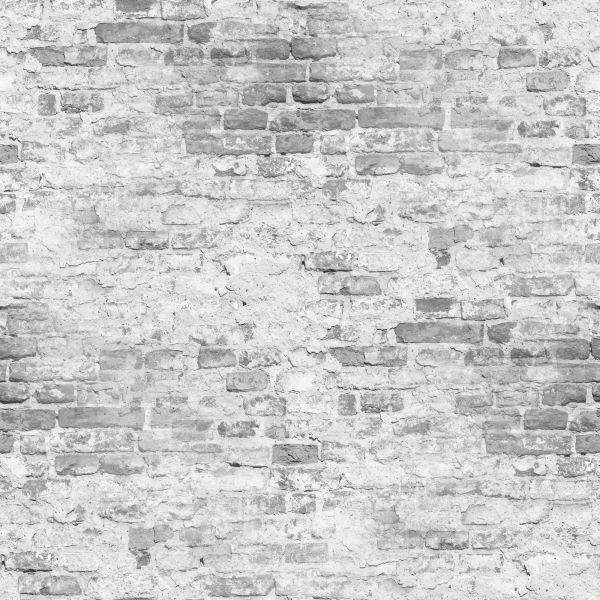 Behang Oude Bakstenen Muur In Grijstinten - Afbeelding 2