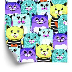 Behang Voor Kinderen - Kleurrijke Katten