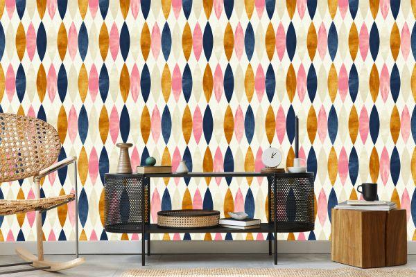 Behang Retro Patronen In Pastelkleuren - Afbeelding 5
