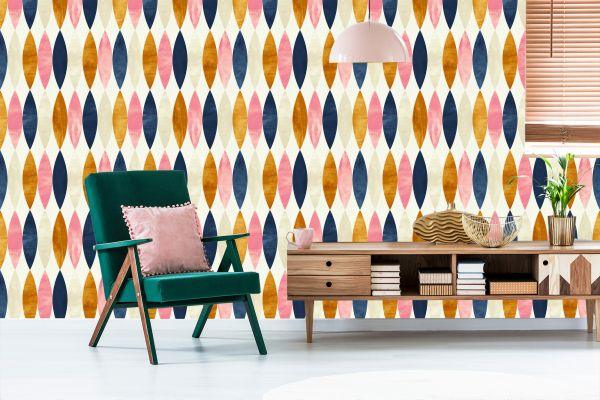 Behang Retro Patronen In Pastelkleuren - Afbeelding 6