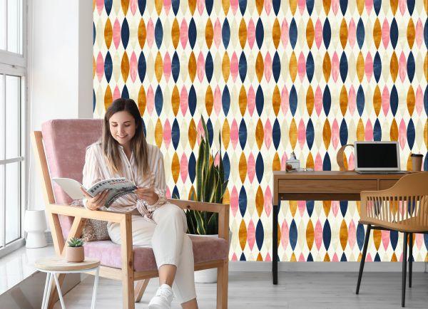 Behang Retro Patronen In Pastelkleuren - Afbeelding 7