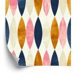 Behang Retro Patronen In Pastelkleuren