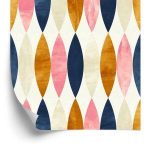 Behang Retro Patronen In Pastelkleuren