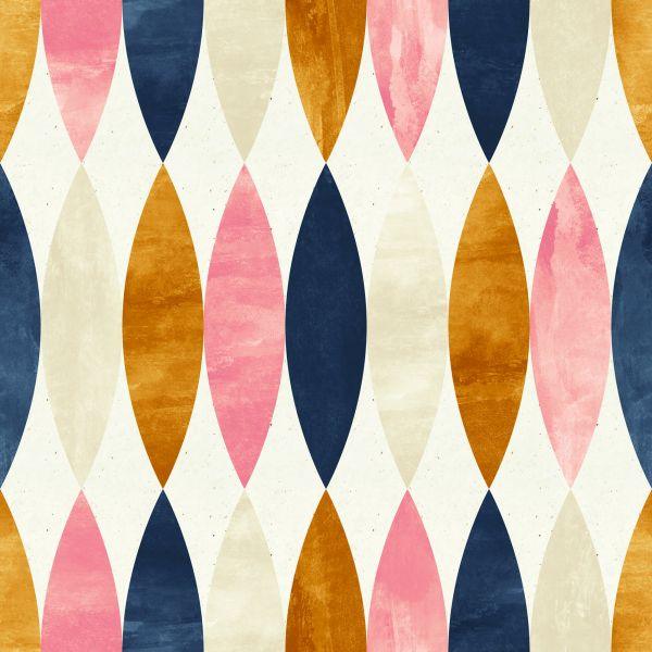 Behang Retro Patronen In Pastelkleuren - Afbeelding 2