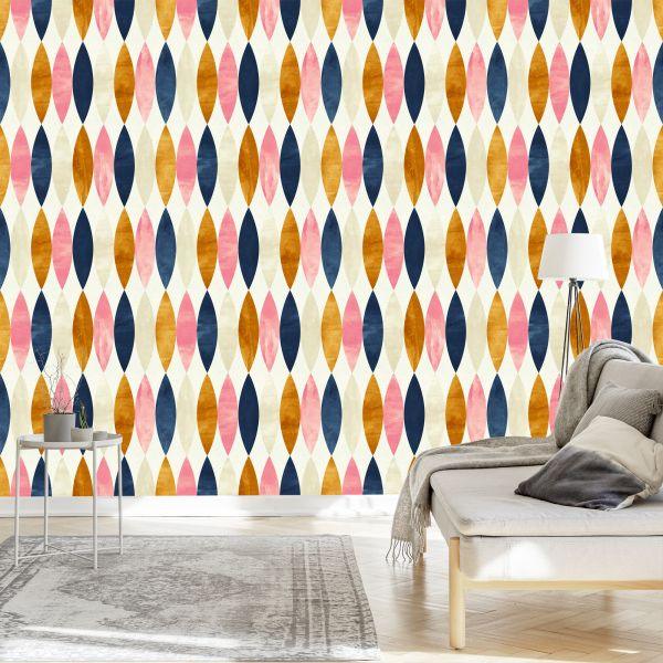 Behang Retro Patronen In Pastelkleuren - Afbeelding 3
