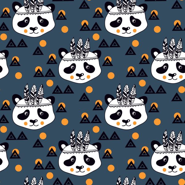 Behang Panda's Indianen - Afbeelding 2