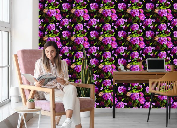 Behang Pioenrozen Met Groene Bladeren - Afbeelding 7