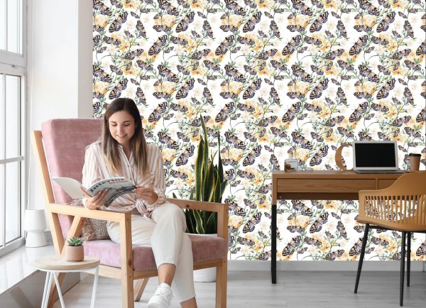Behang Muurvlinders, Bloemen, Planten, Keuken - Afbeelding 7