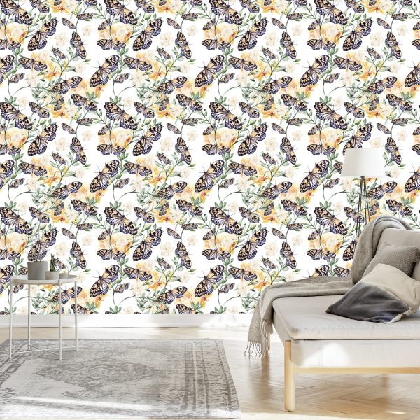 Behang Muurvlinders, Bloemen, Planten, Keuken - Afbeelding 3