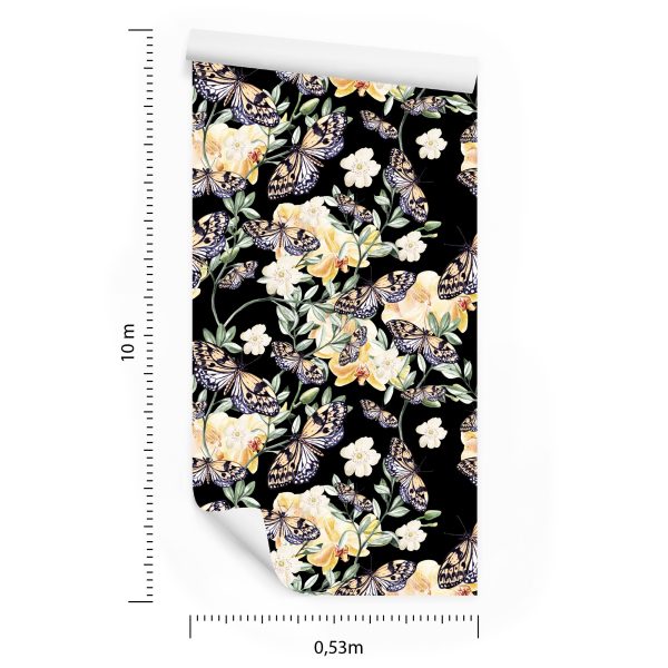 Behang In De Hal, Vlinders, Bloemen. Natuur - Afbeelding 8