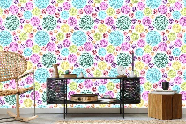 Behang Geometrisch Patroon Met Cirkels - Afbeelding 5