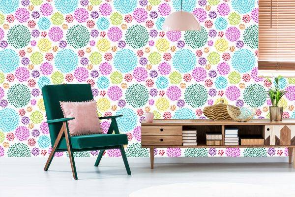 Behang Geometrisch Patroon Met Cirkels - Afbeelding 6
