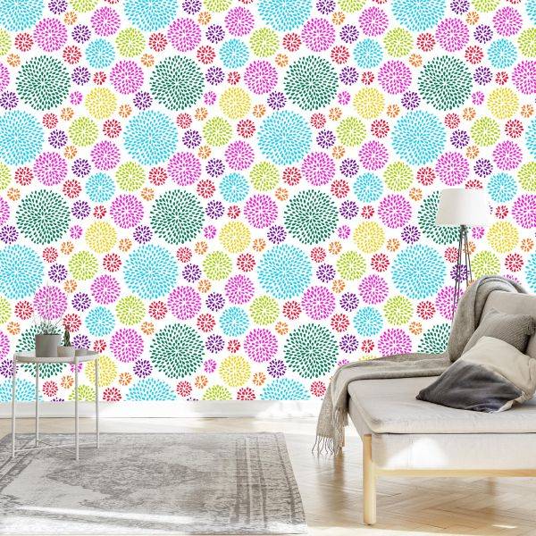 Behang Geometrisch Patroon Met Cirkels - Afbeelding 3