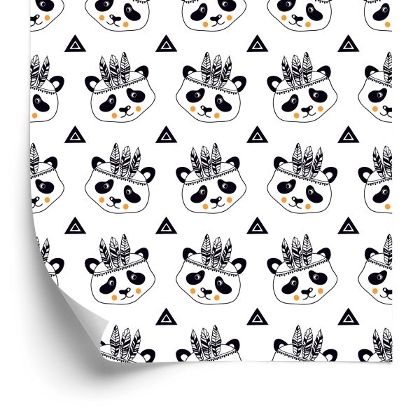 Behang Panda's Op Een Witte Achtergrond