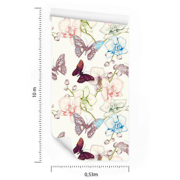 Behang Vlinders Laten Bloemen Achter Voor De Babykamer - Afbeelding 8