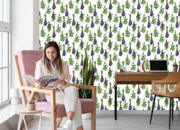 Behang Boeketten Van Lavendelplanten - Afbeelding 7