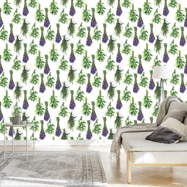 Behang Boeketten Van Lavendelplanten - Afbeelding 3