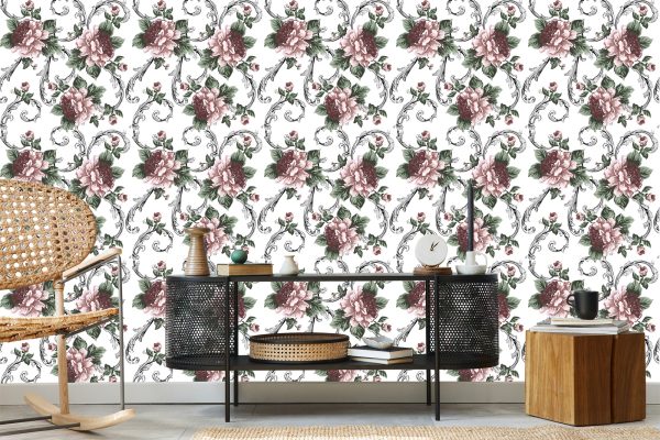 Behang Bloeiende Bloemen - Afbeelding 5