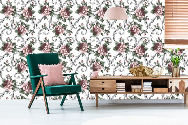 Behang Bloeiende Bloemen - Afbeelding 6