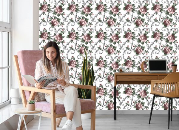 Behang Bloeiende Bloemen - Afbeelding 7
