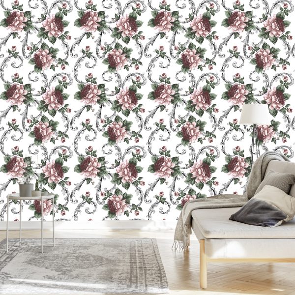 Behang Bloeiende Bloemen - Afbeelding 3