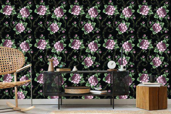 Behang Bloeiende Bloemen - Afbeelding 5