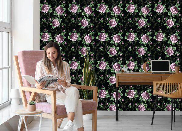 Behang Bloeiende Bloemen - Afbeelding 7