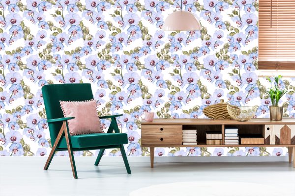 Behang Voor Woonkamer Orchideeën, Bladeren, Natuur, Planten - Afbeelding 6