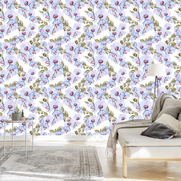 Behang Voor Woonkamer Orchideeën, Bladeren, Natuur, Planten - Afbeelding 3