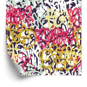 Behang Graffiti In Verschillende Kleuren