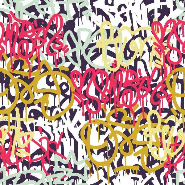 Behang Graffiti In Verschillende Kleuren - Afbeelding 2