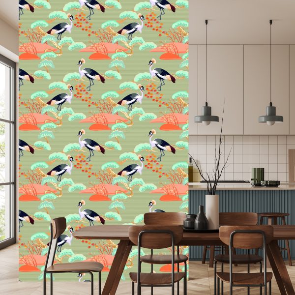 Behang Kranen Tussen De Bomen - Afbeelding 4