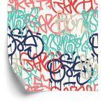 Behang Pastelkleurige Graffiti