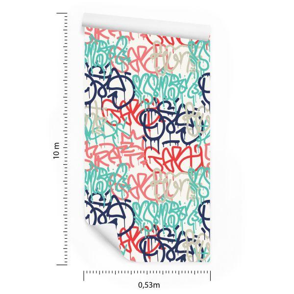 Behang Pastelkleurige Graffiti - Afbeelding 8