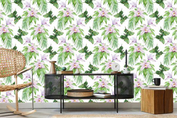 Behang Voor Slaapkamervlinders, Bloemen, Planten - Afbeelding 5