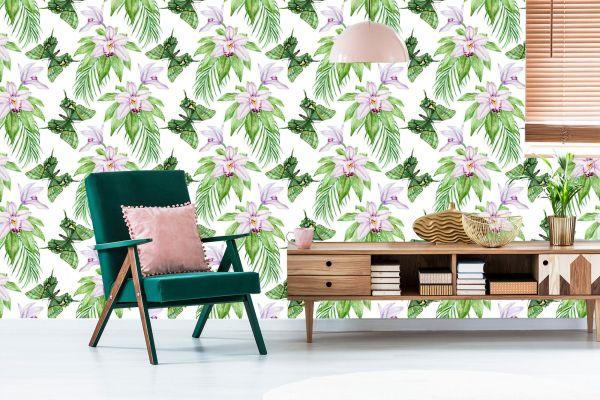 Behang Voor Slaapkamervlinders, Bloemen, Planten - Afbeelding 6
