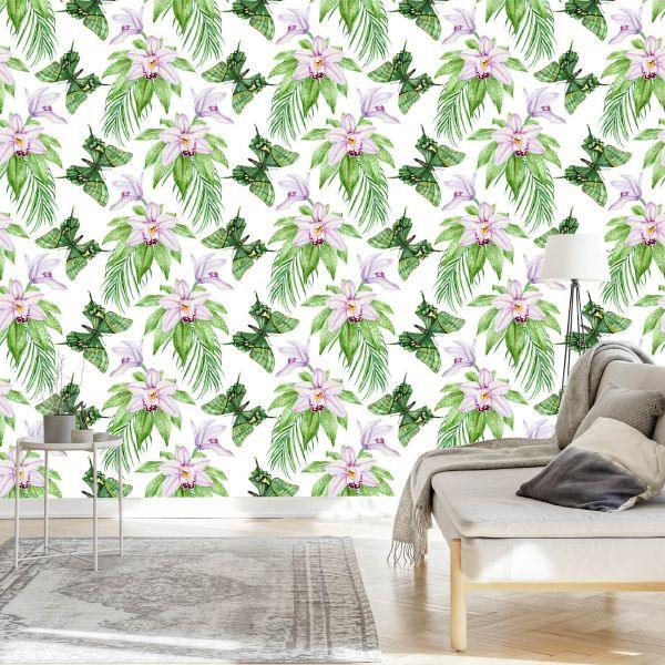 Behang Voor Slaapkamervlinders, Bloemen, Planten - Afbeelding 3