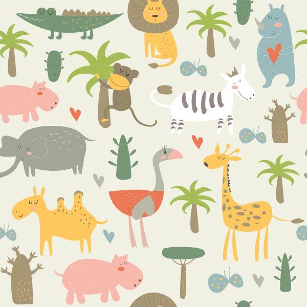 Behang Voor Kinderen - Wilde Dieren - Afbeelding 2