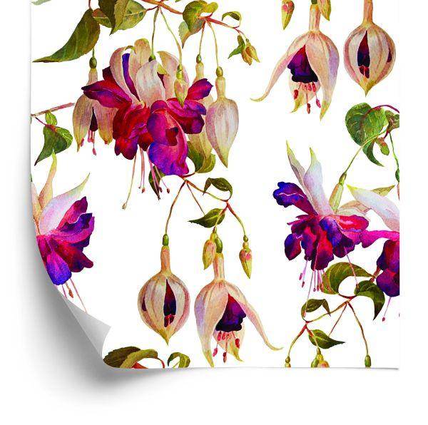 Behang Bloemen Fuchsia Natuur Natuur Voor Woonkamer