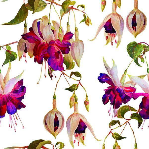 Behang Bloemen Fuchsia Natuur Natuur Voor Woonkamer - Afbeelding 2