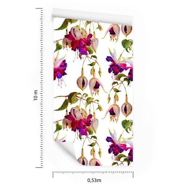 Behang Bloemen Fuchsia Natuur Natuur Voor Woonkamer - Afbeelding 8