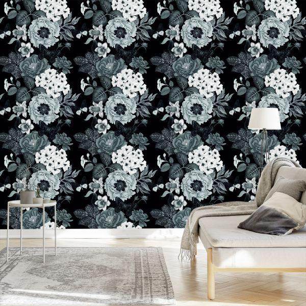 Behang Vintage Pioenrozen - Afbeelding 3