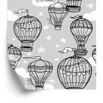 Behang Ballonnen Met Sterren Op De Achtergrond