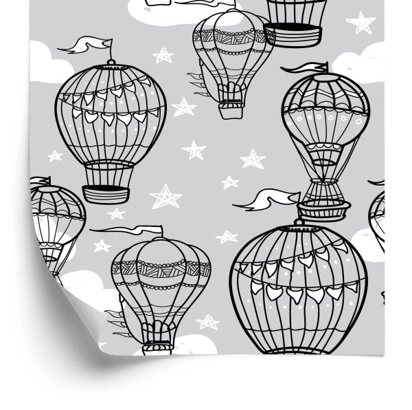Behang Ballonnen Met Sterren Op De Achtergrond